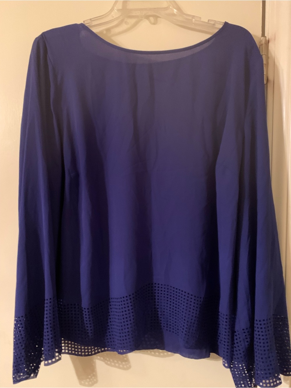 Worthington Royal Blue Laser-Cut Hem A-Line Skirt